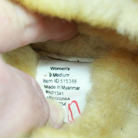 LL Bean Brown Suede Wicked Good Shearling Lined Slipper Ankle Boots Size 9 M - Picture 8 of 9